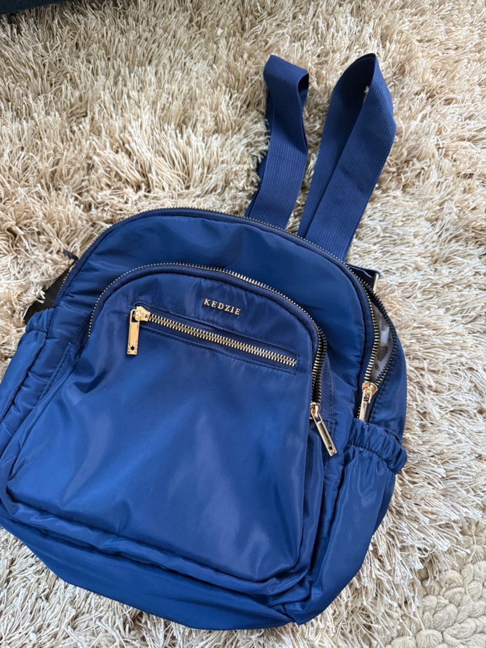 Kedzie Navy Blue Lightweight Nylon Backpack